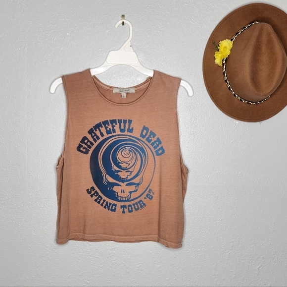 Junk Food Clothing Grateful Dead Muscle Tee - Pink and Blue Size L - Picture 2 of 5
